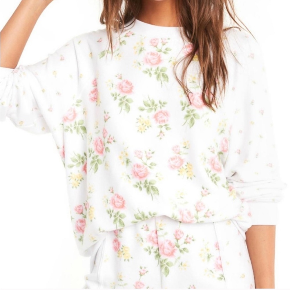 Wildfox Patchwork Floral Somers Sweatshirt